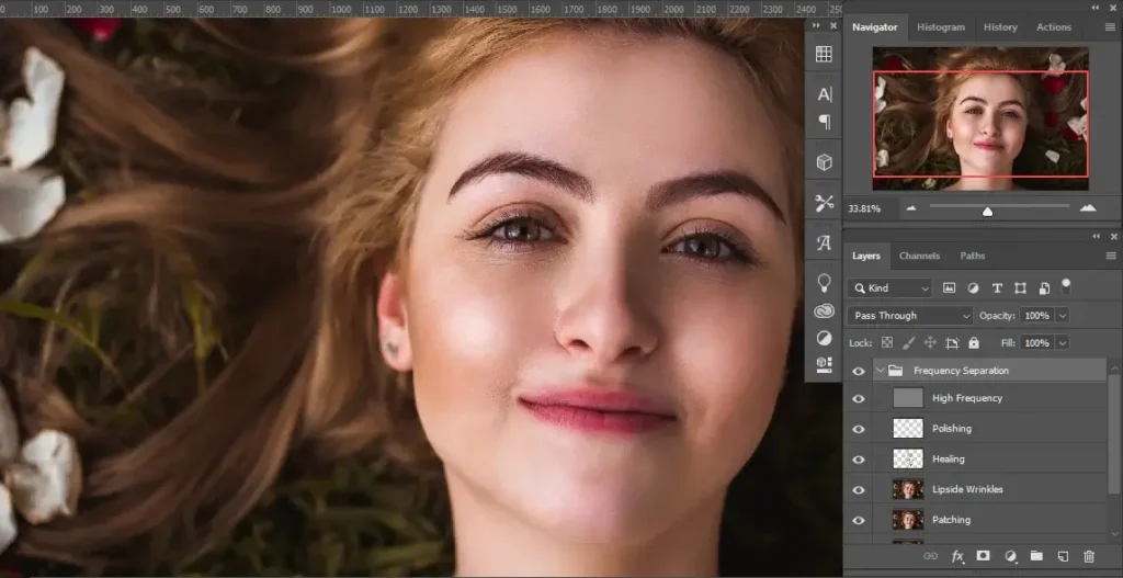 Additional Polishing of photoshop Frequency Separation