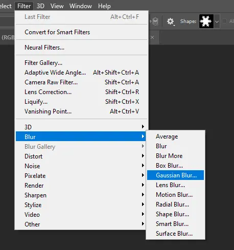 Apply The Gaussian Blur Filter