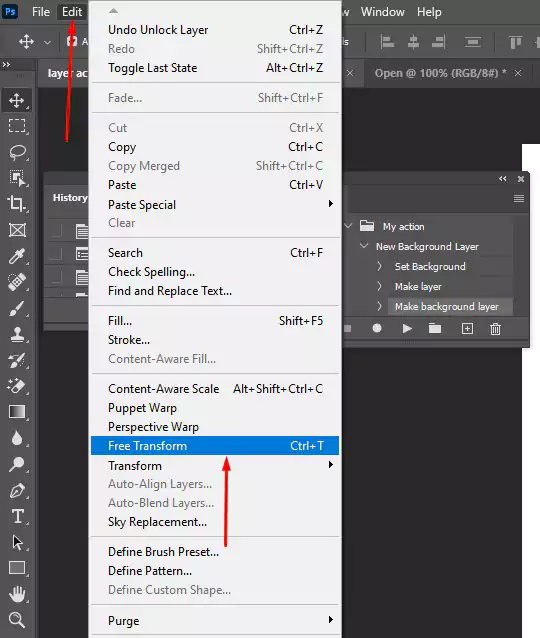 How to use Free Transform in Photoshop