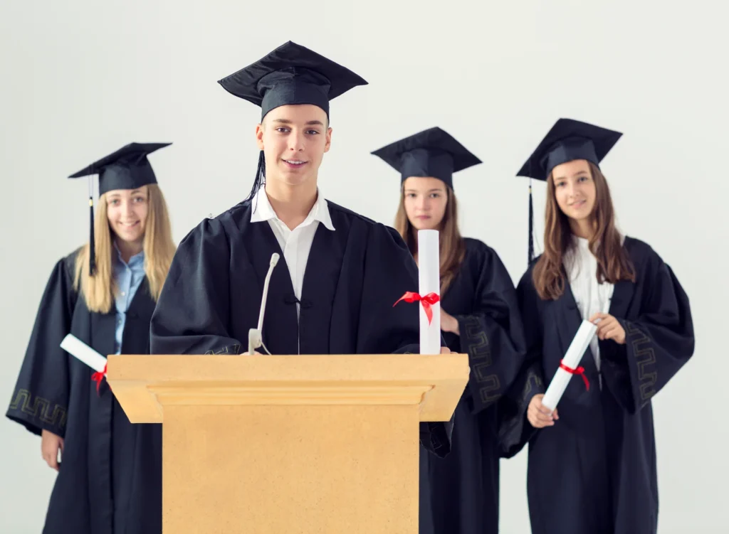 Standing In Front of the Graduation Stage