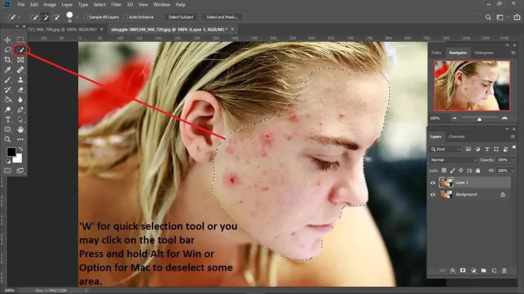 make a selection of image