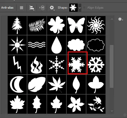 Select A Snowflake Shape