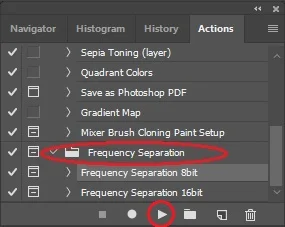 select the background layer for frequency separation