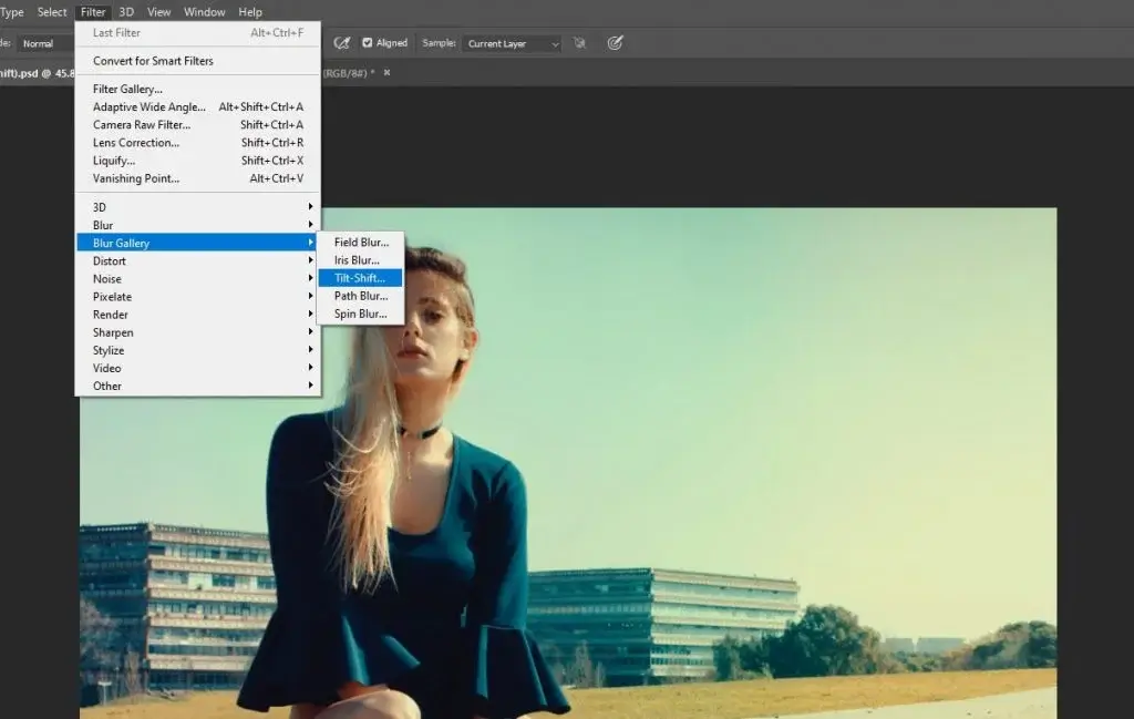 tilt shift photoshop to blur background