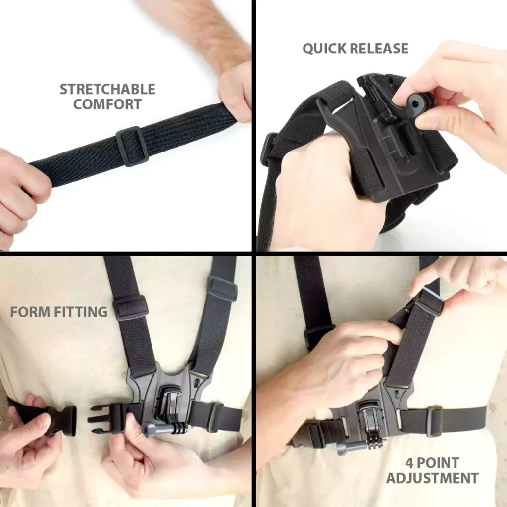 USA GEAR Action Camera Chest Harness