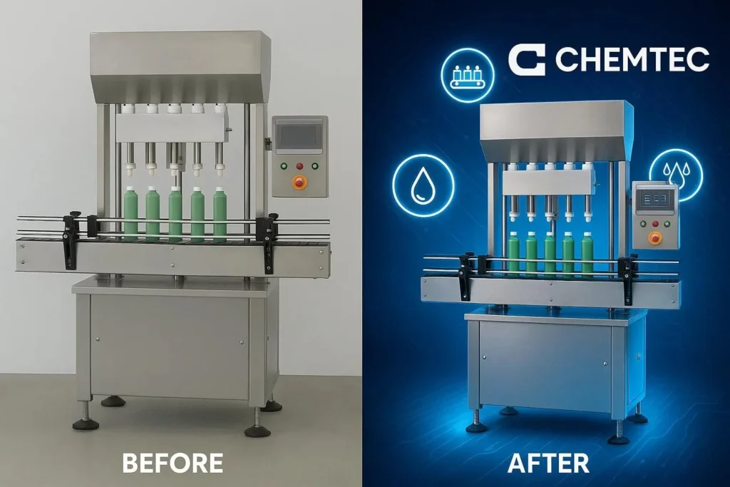 Creative image manipulation in machinery photo editing with logos and effects added