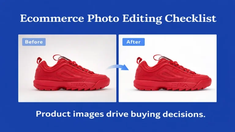 Before and after ecommerce photo editing showing background cleanup and improved product image quality