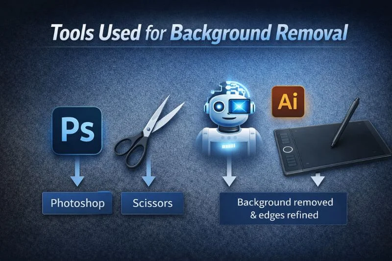 Tools commonly used for background removal in professional workflows