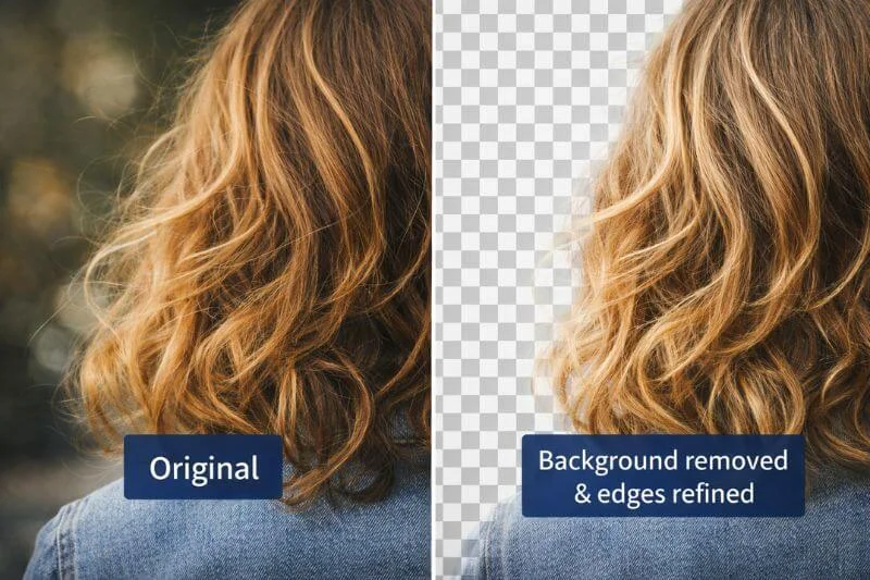 Image masking and edge refinement for complex subjects like hair