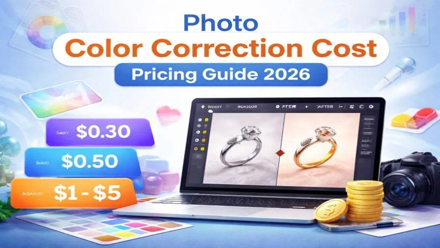 Photo color correction cost guide showing ecommerce pricing comparison