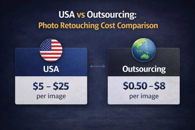 USA vs outsourcing photo retouching cost comparison per image in 2026