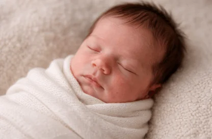 Before Newborn Photo Retouching – Raw Baby Image raw newborn baby photo with uneven lighting and natural skin imperfections