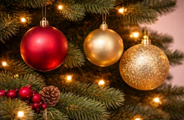 Christmas ball after retouching with shiny and polished look