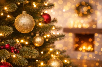 Christmas lighting after editing with glow and bokeh