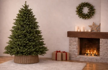 Christmas tree before editing without decoration