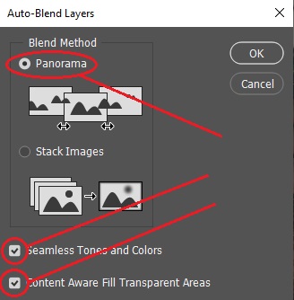 Options for Auto-Blend Layers